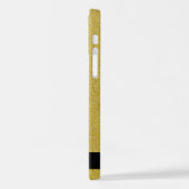 金ゴールドグリッター、グリッターの背景、名前 iPhoneケース (左側面)