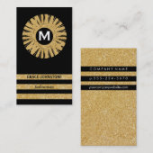 金ゴールドグリッター コンテンポラリー 名刺 (正面/裏面)