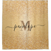 金ゴールドグリッター シャワーカーテン (正面)