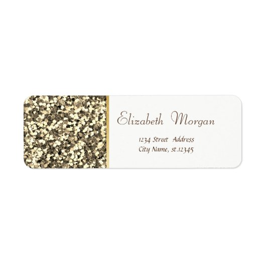 金ゴールドグリッター、シンプル、白 ラベル (正面)