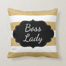 金ゴールドグリッター |ストライプ クッション