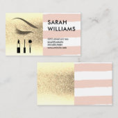 金ゴールドグリッター |ストライプ | Eye Lash美しい 名刺 (正面/裏面)