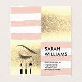 金ゴールドグリッター |ストライプ | Eye Lash美しい 名刺 (外部フラット)