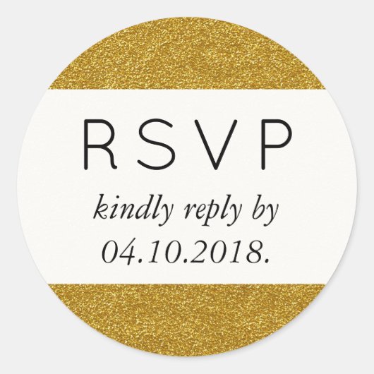 金ゴールドグリッター、スパークリー、光沢のあるグリッター結婚、 ラウンドシール (正面)