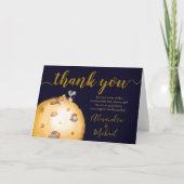金ゴールドグリッター、チーズで作られた感謝してい月、 カード (正面)