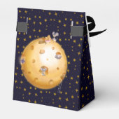 金ゴールドグリッター、チーズで作られた月、赤ちゃんシャワー フェイバーボックス (裏面サイド)