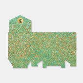 金ゴールドグリッター&ティール（緑がかった色）アクアグラムモノグラムパーティー フェイバーボックス (折り畳みなし)