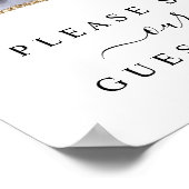 金ゴールドグリッター&ネイビーブルーアガテゲストブックサイン ポスター (角)