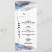 金ゴールドグリッター&ネイビーブルーアゲート結婚ズ メニュー (正面)