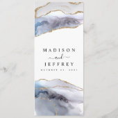 金ゴールドグリッター&ネイビーブルーアゲート結婚ズ メニュー (裏面)