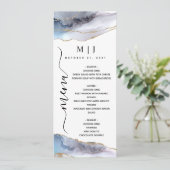 金ゴールドグリッター&ネイビーブルーアゲート結婚ズ メニュー (スタンド正面)