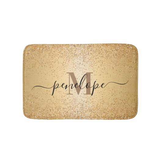 金ゴールドグリッター バスマット (正面)