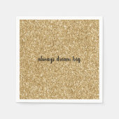金ゴールドグリッター パーソナライズされた スタンダードカクテルナプキン (正面)