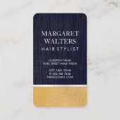 金ゴールドグリッター/ビロード・ブルー（モノグラム付） 名刺 (裏面)