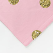 金ゴールドグリッター&ピンクフローラユニコーントレンディー フリースブランケット (角)