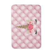 金ゴールドグリッター&ピンクローズユニコーントレンディーかわいい バスマット (正面縦)