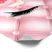 金ゴールドグリッター&ピンクローズユニコーンバースデーパーティー ポスター (角)