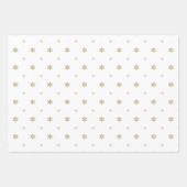 金ゴールドグリッター&ピンク雪の結晶クリスマス ラッピングペーパーシート (正面3)