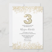金ゴールドグリッター&フォトボーイズ3rd誕生日パーティー 招待状 (裏面)