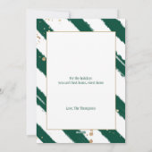 金ゴールドグリッター&フォレストグリーンパインツリークリスマス シーズンカード (裏面)