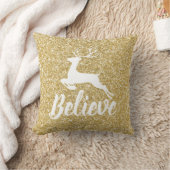 金ゴールドグリッター&ブラックリ千鳥格子のンデア信じー クッション (ブランケット)