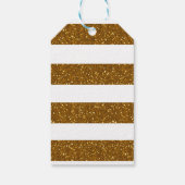 金ゴールドグリッター&ホワイトストライプパーティーギフトラベル ギフトタグ (裏面)