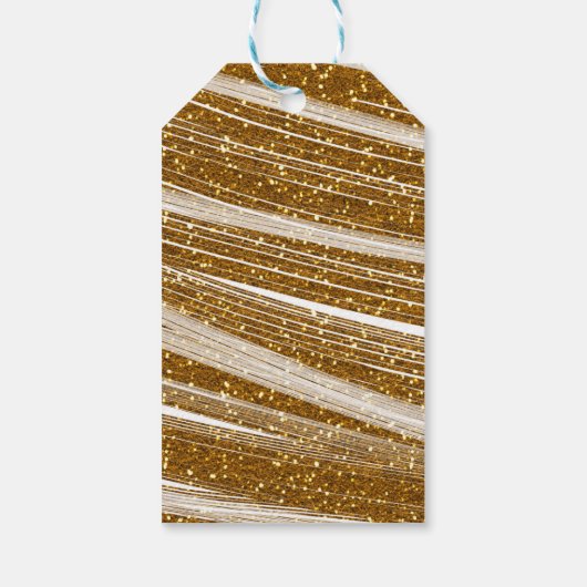 金ゴールドグリッター&ホワイトスパークルパーティーギフトラベル ギフトタグ (裏面)