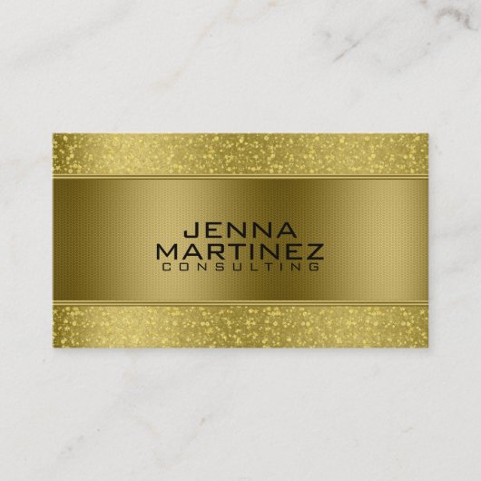 金ゴールドグリッター&メタリックシルバーマッシュコンサルティング 名刺 (正面)