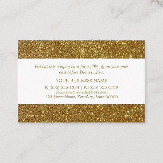 金ゴールドグリッター – 割引伝票 割引カード (裏面)