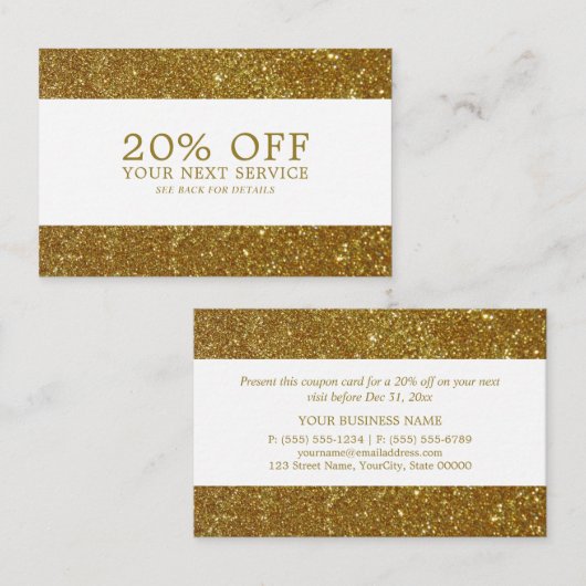 金ゴールドグリッター – 割引伝票 割引カード (正面/裏面)