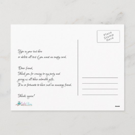 金ゴールドグリッター│海の下の人魚のサンキューカード シーズンポストカード (裏面)