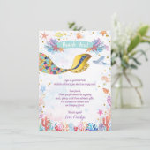 金ゴールドグリッター |海の下の人魚誕生日 サンキューカード (スタンド正面)