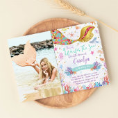 金ゴールドグリッター│海面下の人魚誕生日写真 招待状