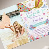 金ゴールドグリッター│海面下の人魚誕生日写真 招待状