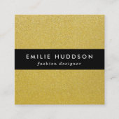 金ゴールドグリッター、輝き、グリッター背景 スクエア名刺 (正面)