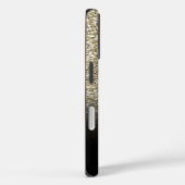 金ゴールドグリッター、黒パーソナライズされた、 Case-Mate iPhoneケース (裏面 / 右)