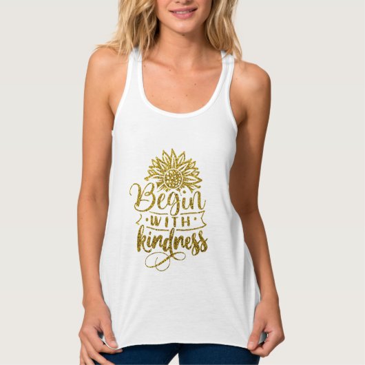 金ゴールドグリッター | Kinderness Tank Topから始める タンクトップ (正面)