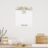 金ゴールドグリッター、Sweet sixteen、バルミツワーサインイン ポスター (キッチン)