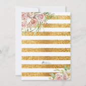 金ゴールドグリッター | Unicorn Horn Baby Shower誕生日 サンキューカード (裏面)