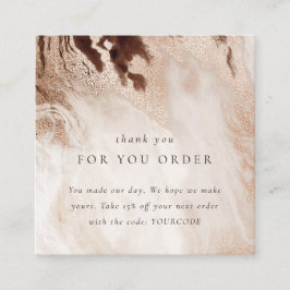 金ゴールドグリッターAgate Thank You For Order Discount スクエア名刺
