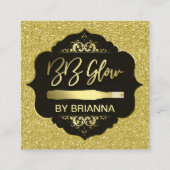 金ゴールドグリッターBBグロートリートメント スクエア名刺 (正面)