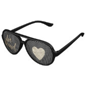 金ゴールドグリッターBe Kindハート感動的引用文 アビエーターサングラス (アングル)