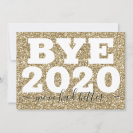 金ゴールドグリッターBye 2020 We have better New Year カード