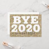 金ゴールドグリッターBye 2020 We have better New Year カード (正面/裏面インサイチュ)