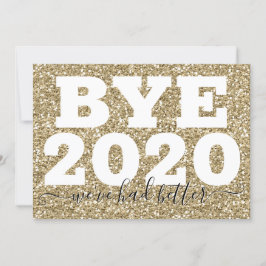 金ゴールドグリッターBye 2020 We have better New Year カード
