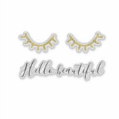 金ゴールドグリッターEylelashes シール (正面)