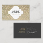 金ゴールドグリッターII美しい、メイクアップアーティスト、サロン 名刺 (正面/裏面)