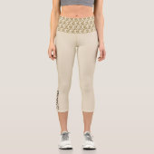 金ゴールドグリッターOMシンボルハイウェイストカプリレギンス カプリレギンス (正面)