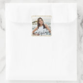 金ゴールドグリッターXOXOありがとうパーティー好意の写真 スクエアシール (バッグ)