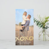 金ゴールドグリッターXOXOバレンタインデーの写真カード シーズンカード (スタンド正面)